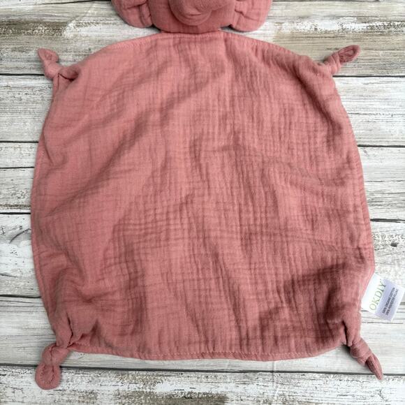 OKDIY Elephant Baby Lovey Plush Pink Organic Cotton Muslin Kidcore Cute - Picture 6 of 8
